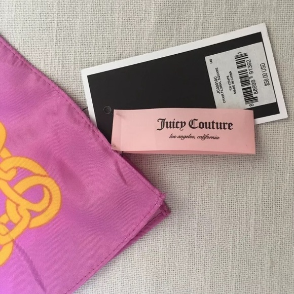 💓Juicy Couture Floral Pink Gold Chain Scarf Cover - Picture 8 of 10